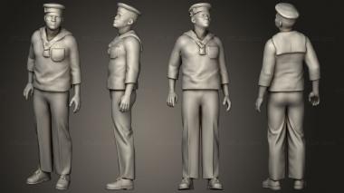 Military figurines Sailor Looking Up 1 72 3d model
