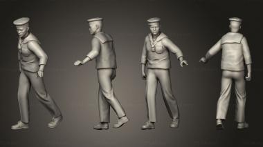 Military figurines Sailor Walking A 1 72 3d model