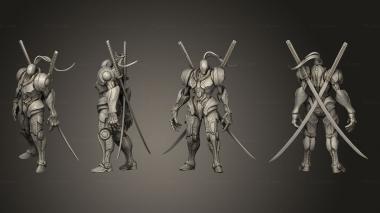 Military figurines samourai construct 3d model