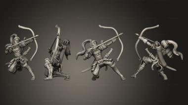 Military figurines Samurai Female Archer 3d model