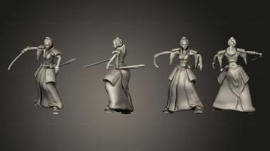 Military figurines Samurai Female Defending 3d model