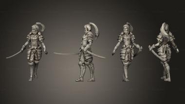 Military figurines Samurai Female 3d model