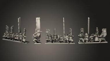 Military figurines Samurai Footmen Strip 01 3d model