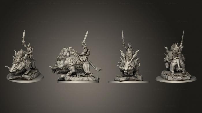 Military figurines (satyr cavalier melee, STKW_11994) 3D models for cnc