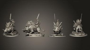 Military figurines satyr cavalier melee 3d model