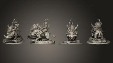 Military figurines satyr cavalier range 3d model