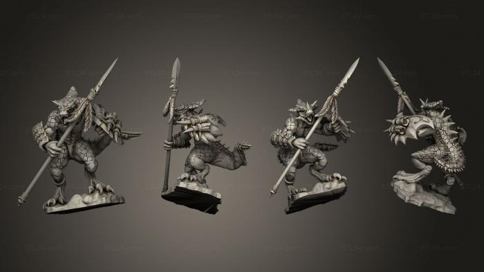 Military figurines (SAURUS WITH SPEAR 2, STKW_12004) 3D models for cnc