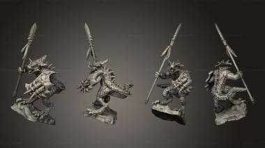 Military figurines SAURUS WITH SPEAR 6 3d model