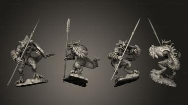 Military figurines SAURUS WITH SPEAR 7 3d model