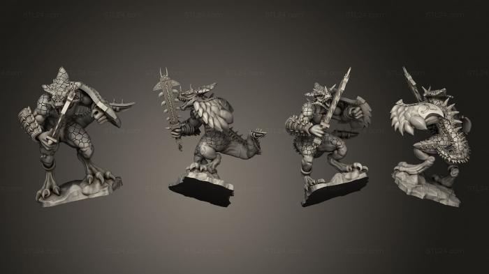 Military figurines (SAURUS WITH SWORD 7, STKW_12023) 3D models for cnc