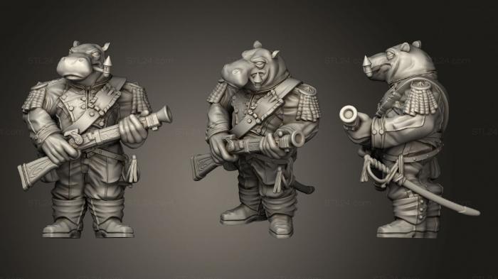 Military figurines (Hippo Soldier Shotgun US, STKW_1207) 3D models for cnc
