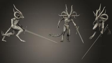 Military figurines Horned Rat Warhammer 3d model