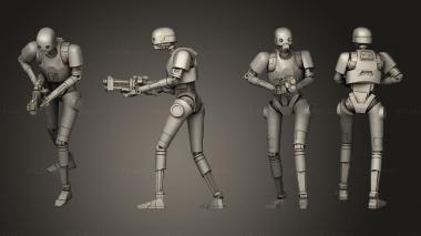 Military figurines security droids pose 2 3d model