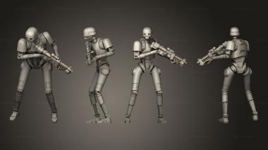 Military figurines security droids pose 3 3d model