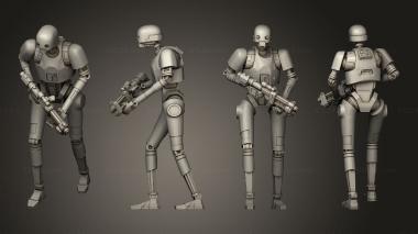 Military figurines security droids pose 4 3d model