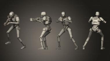Military figurines security droids pose 5 3d model