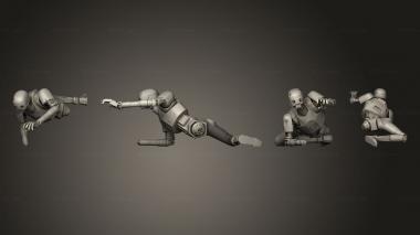 Military figurines security droids pose 6 3d model