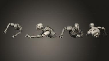 Military figurines security droids pose 7 3d model