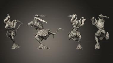 Military figurines Sewer Rat Tribe Attacking 3d model