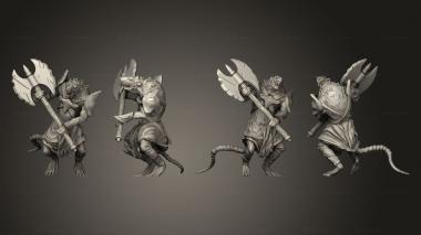 Military figurines Sewer Rat Tribe Axe 2 3d model