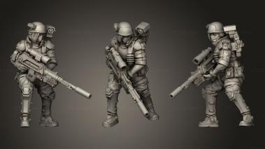 Military figurines Human Female Colonist Sniper Judith 3d model