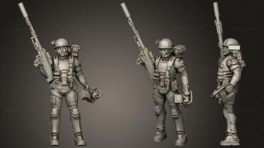Military figurines Human Female Space Marine Obrey 3d model