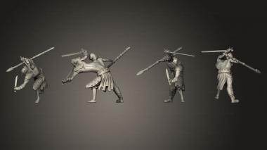 Military figurines Siamese Zombie Attacking 3d model
