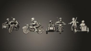 Military figurines Sidecar Allemand 01 3d model