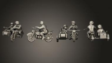 Military figurines Sidecar Allemand 02 3d model