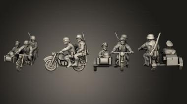 Military figurines Sidecar Allemand 03 3d model