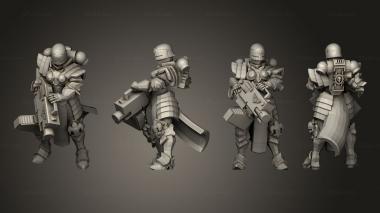 Military figurines Sisters Heavy Bolter Flamer 2 3d model