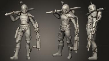 Military figurines Huntress Miniature 3d model