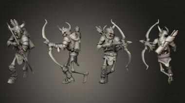 Military figurines Skeleton Archer 01 3d model