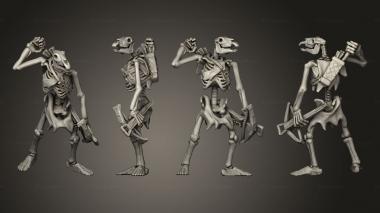 Military figurines Skeleton Archer 04 3d model