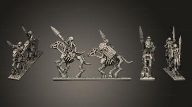 Military figurines Skeleton Cavalry Spear 08 3d model