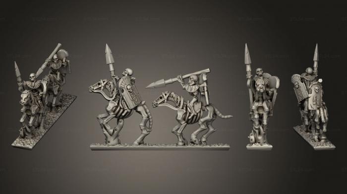 Military figurines (Skeleton Cavalry Spear 09, STKW_12394) 3D models for cnc