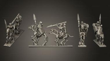 Military figurines Skeleton Cavalry Spear 09 3d model