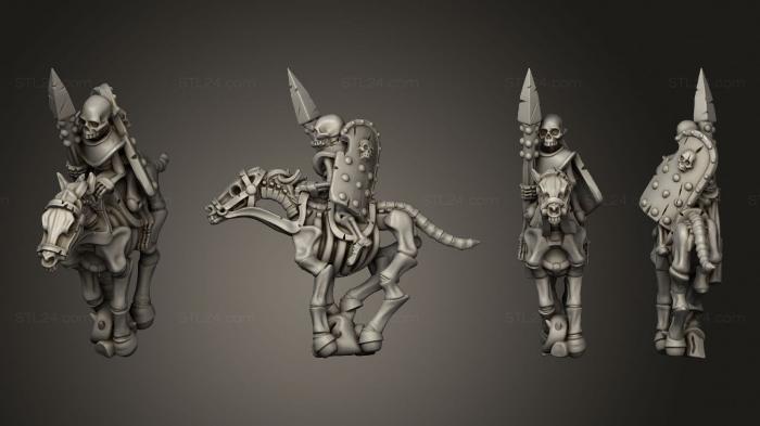 Military figurines (Skeleton Cavalry Spear 14, STKW_12399) 3D models for cnc
