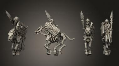 Military figurines Skeleton Cavalry Spear 16 3d model