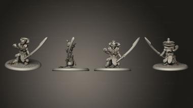 Military figurines Skeleton General on feet 3d model