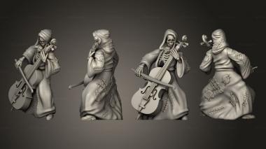 Military figurines Skeleton Musician Cello 3d model