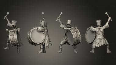 Military figurines Skeleton Musician Drum 3d model