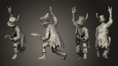 Military figurines Skeleton Musician Guitar 3d model