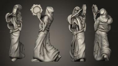Military figurines Skeleton Musician Tambourine 3d model