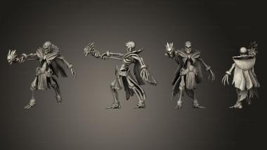Military figurines Skeleton Orc Warlock Staff 3d model