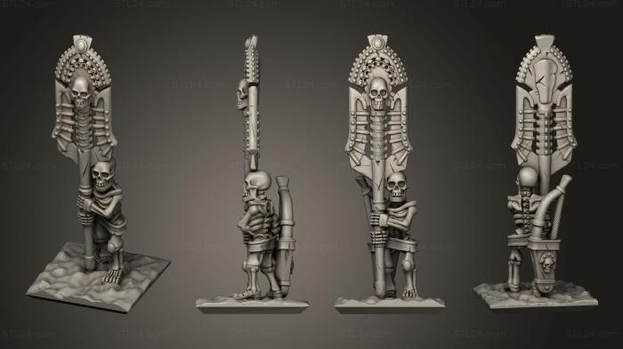 Military figurines (Skeleton Solo Banner 02, STKW_12462) 3D models for cnc