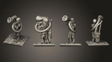 Military figurines Skeleton Solo Musician 01 3d model