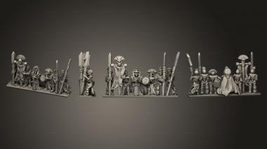 Military figurines Skeleton Spearman warrior 01 3d model
