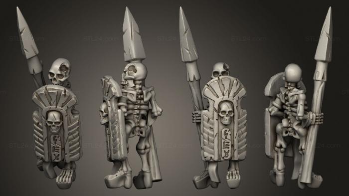 Military figurines (Skeletons Spear  04, STKW_12538) 3D models for cnc