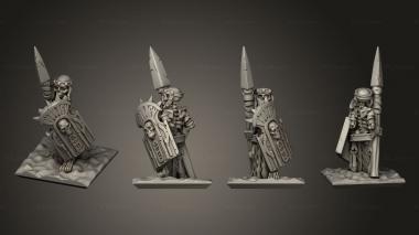 Military figurines Skeletons Spear 12 3d model